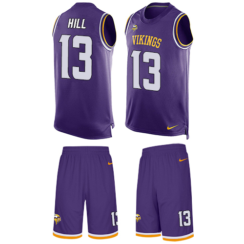 Men's Limited Shaun Hill Nike Jersey Purple - #13 Tank Top Suit NFL Minnesota Vikings